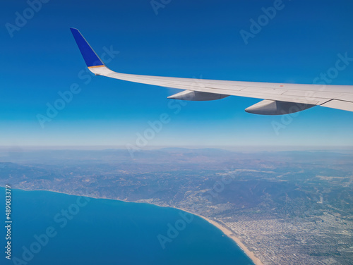 Aerial view of the Los Angeles area cityscape