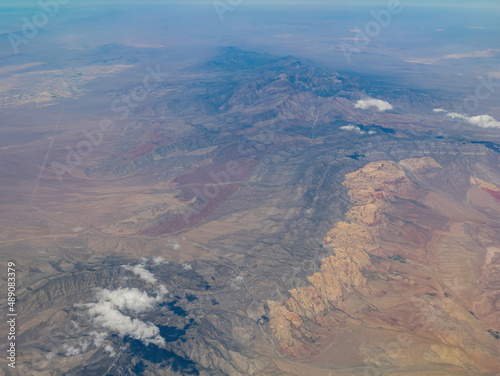Aerial view of the Red Rock Canyon National Conservation Area landscape