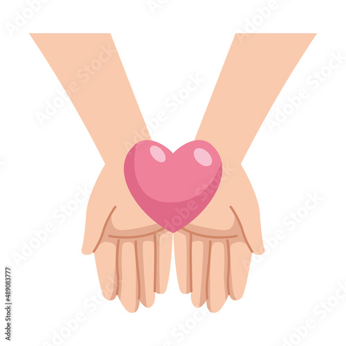 hands lifting heart