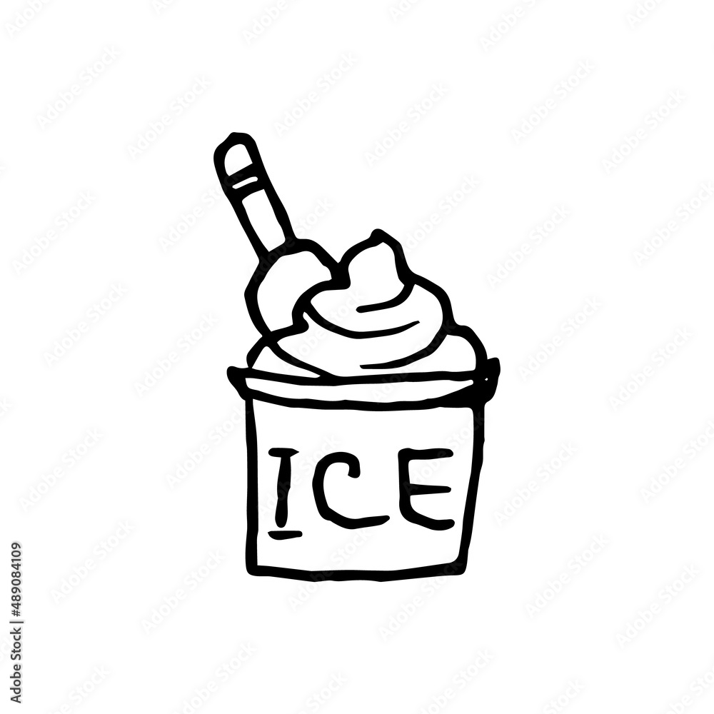 Ice Cream linear vector illustration Ice Cream linear vector illustration