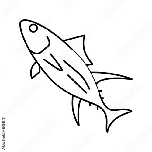 yellowfin tuna line icon vector illustration