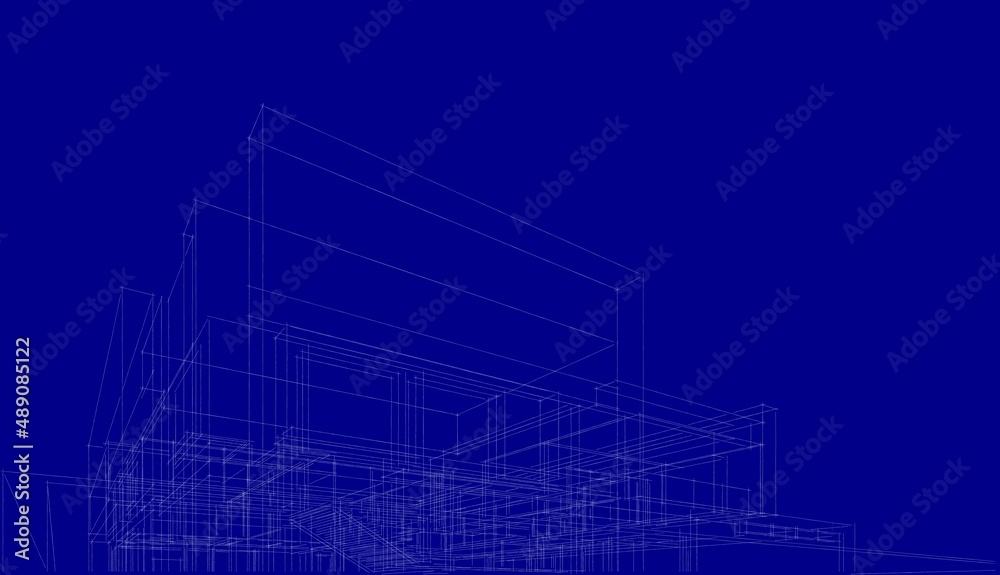 architectural sketch of a house 3d rendering 