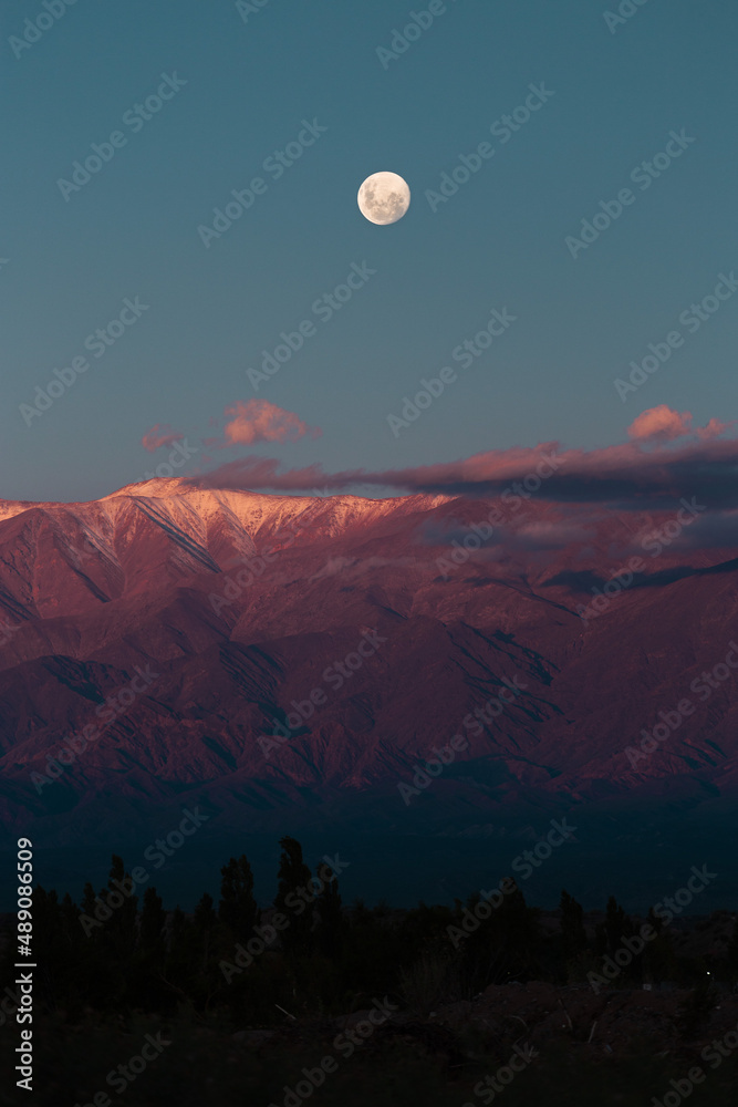 moon over the mountains