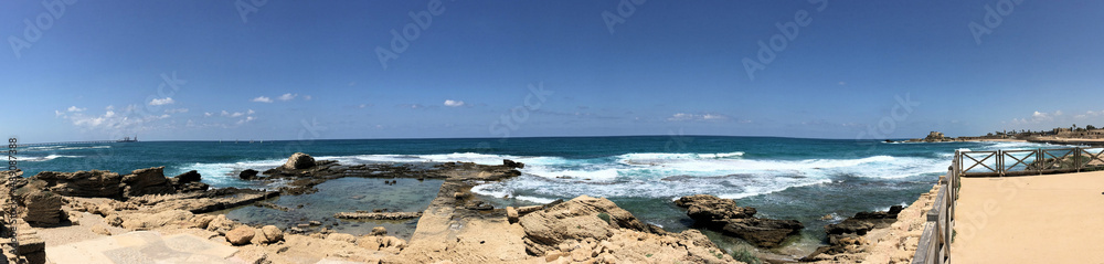 A view of the seafront at Caeserea in Israel A view of the seafront at Caeserea in Israel