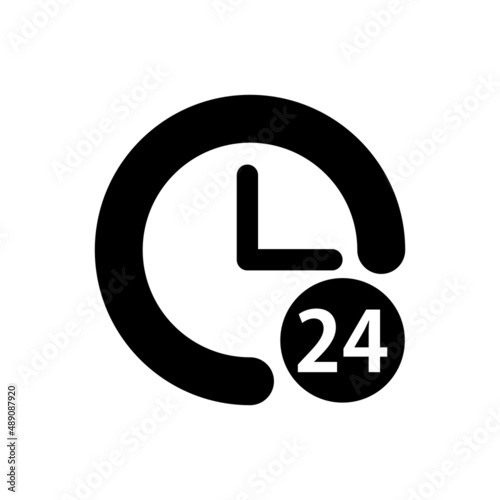 24 hours clock icon. Vector.