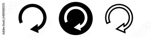 Refresh and recycle icons. Reload the browser screen. Vectors.