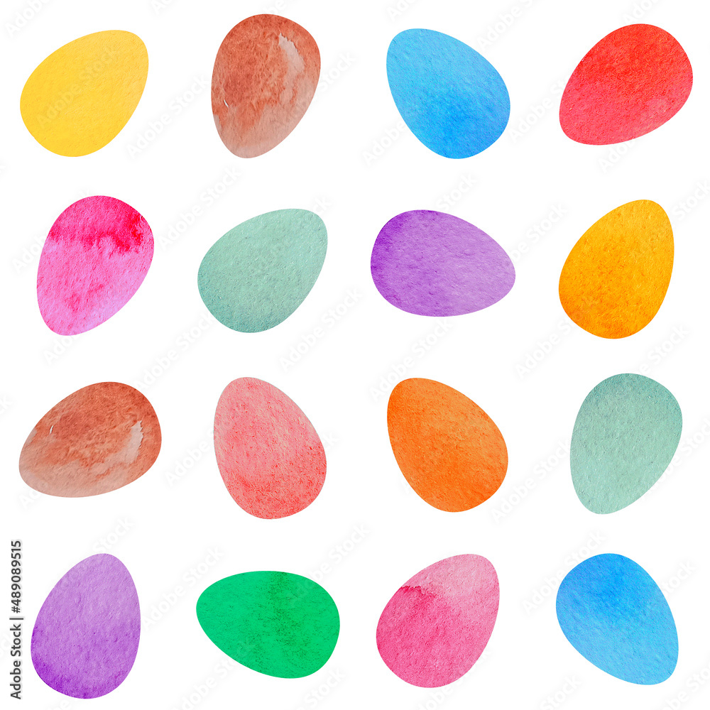 Bright seamless pattern with watercolor Easter eggs. Ideal for celebration card, wrapping paper, textile, wallpaper, web pages background, scrap booking. Seamless easter pattern with eggs.Colorful Egg Bright seamless pattern with watercolor Easter eggs. Ideal for celebration card, wrapping paper, textile, wallpaper, web pages background, scrap booking. Seamless easter pattern with eggs.Colorful Egg
