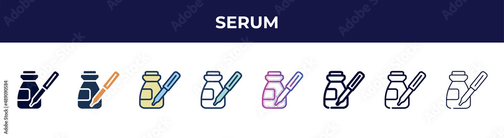 serum icon in 8 styles. line, filled, glyph, thin outline, colorful, stroke and gradient styles, serum vector sign. symbol, logo illustration. different style icons set. serum icon in 8 styles. line, filled, glyph, thin outline, colorful, stroke and gradient styles, serum vector sign. symbol, logo illustration. different style icons set.