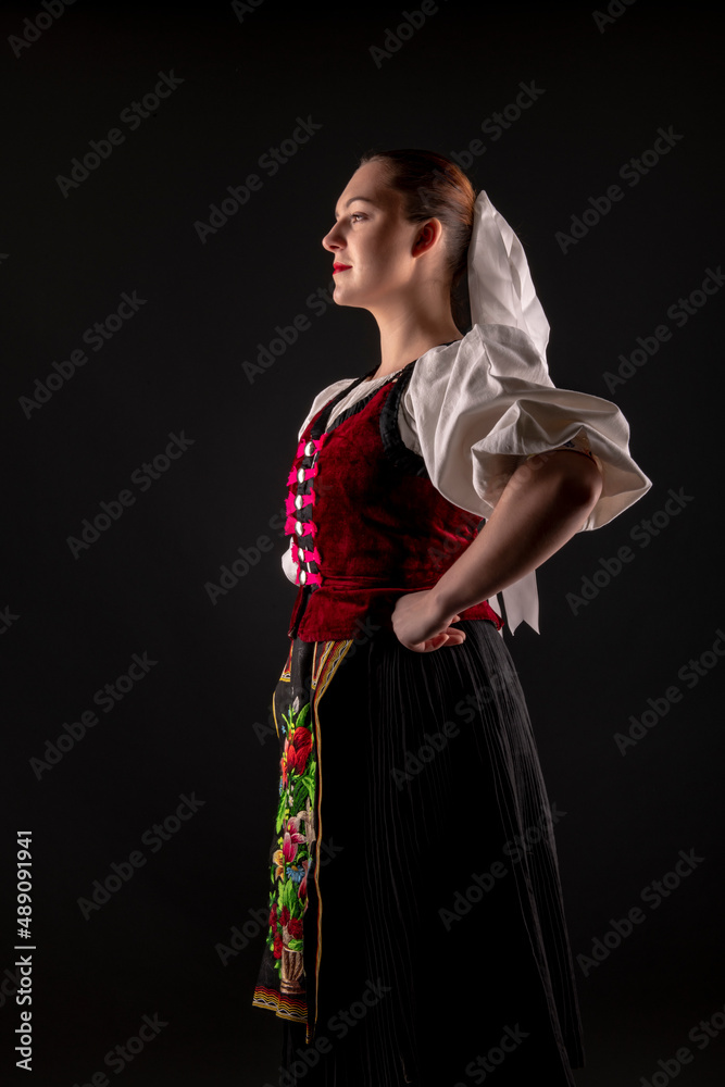 Slovak folklore. Slovakian folklore girl.