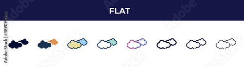 flat icon in 8 styles. line, filled, glyph, thin outline, colorful, stroke and gradient styles, flat vector sign. symbol, logo illustration. different style icons set.