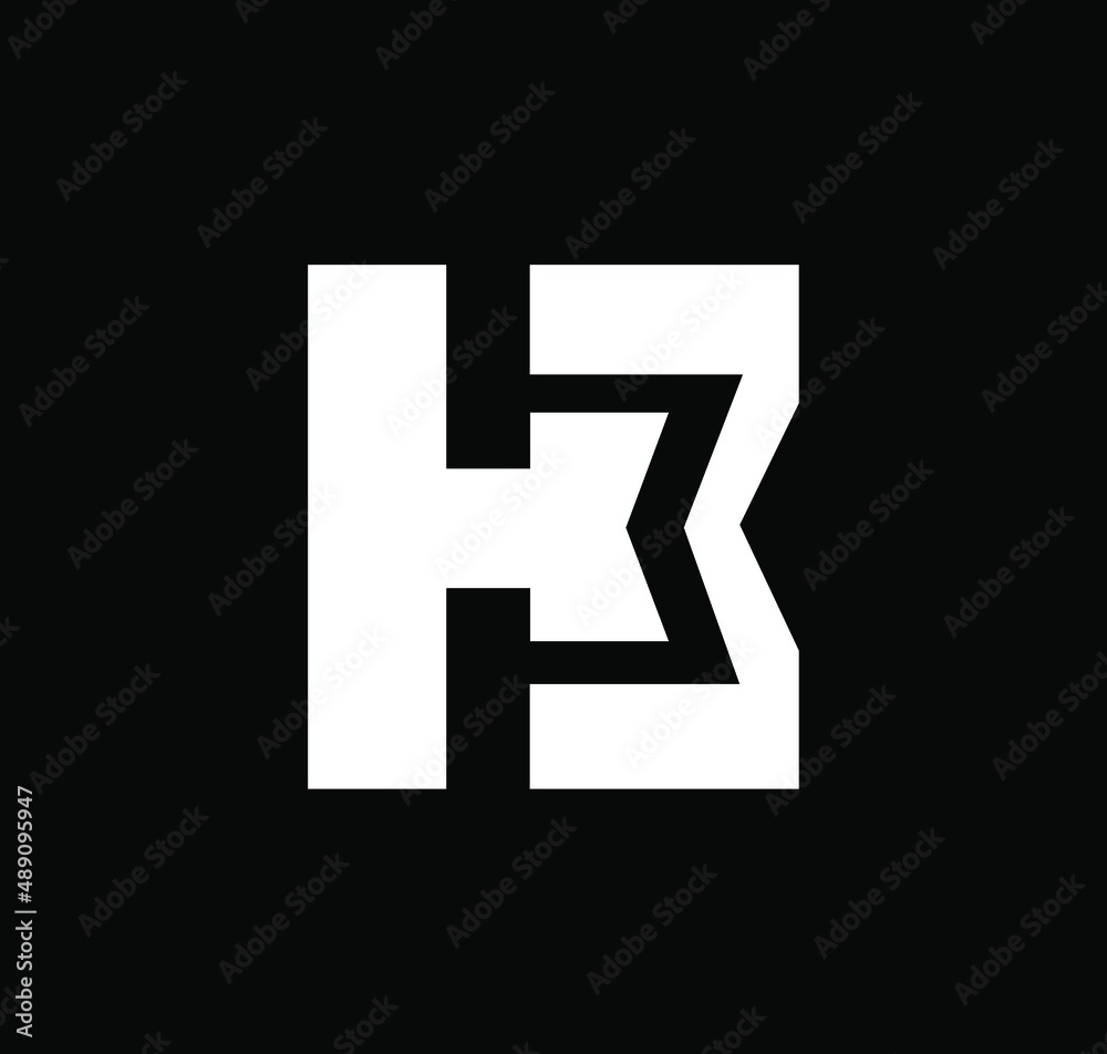 H3 company name initial letters monogram. H3 icon typography. H3 company name initial letters monogram. H3 icon typography.