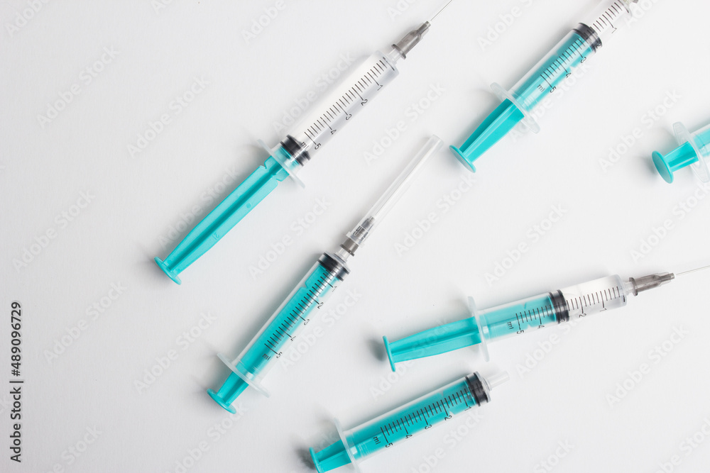 medical syringe with a vaccine isolated on a white background. the concept of vaccination of the population against the virus and diseases medical syringe with a vaccine isolated on a white background. the concept of vaccination of the population against the virus and diseases