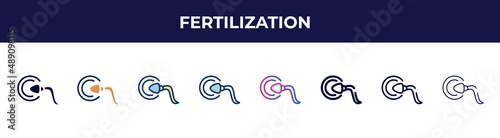 fertilization icon in 8 styles. line, filled, glyph, thin outline, colorful, stroke and gradient styles, fertilization vector sign. symbol, logo illustration. different style icons set.
