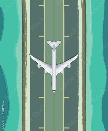 Plane on runway, water on both sides