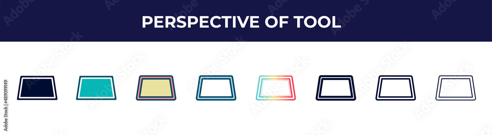 perspective of tool icon in 8 styles. line, filled, glyph, thin outline, colorful, stroke and gradient styles, perspective of tool vector sign. symbol, logo illustration. different style icons set. perspective of tool icon in 8 styles. line, filled, glyph, thin outline, colorful, stroke and gradient styles, perspective of tool vector sign. symbol, logo illustration. different style icons set.