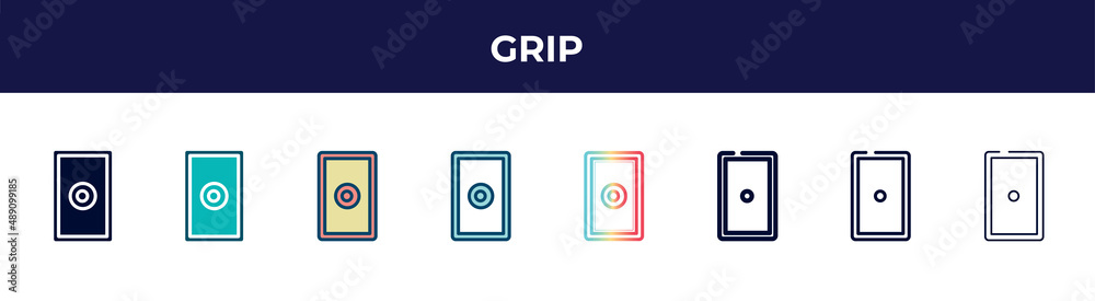 grip icon in 8 styles. line, filled, glyph, thin outline, colorful, stroke and gradient styles, grip vector sign. symbol, logo illustration. different style icons set. grip icon in 8 styles. line, filled, glyph, thin outline, colorful, stroke and gradient styles, grip vector sign. symbol, logo illustration. different style icons set.