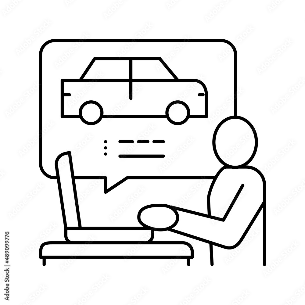 driving test preparation line icon vector illustration driving test preparation line icon vector illustration