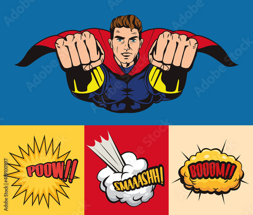 pop art style four icons