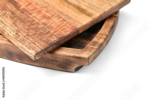 Wooden boards isolated on white, closeup