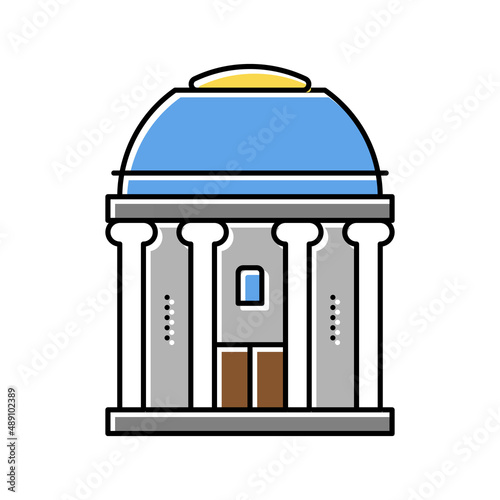 chapel building color icon vector isolated illustration