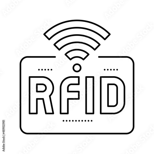 rfid wireless sign line icon vector illustration