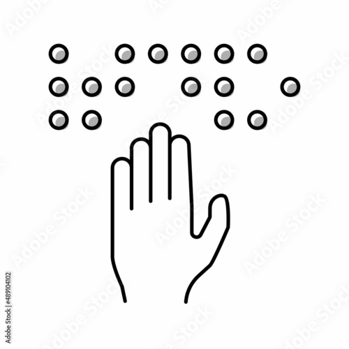 braille font color icon vector illustration