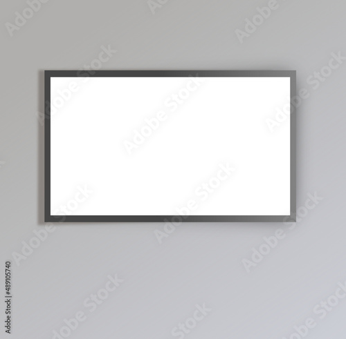 Mockup frame wall decor template fon grey wall