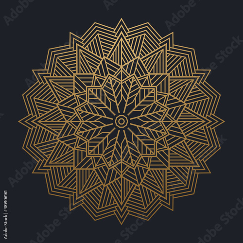 Round abstract mandala art ...