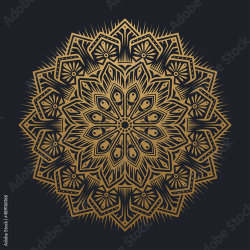 Round abstract mandala art ...