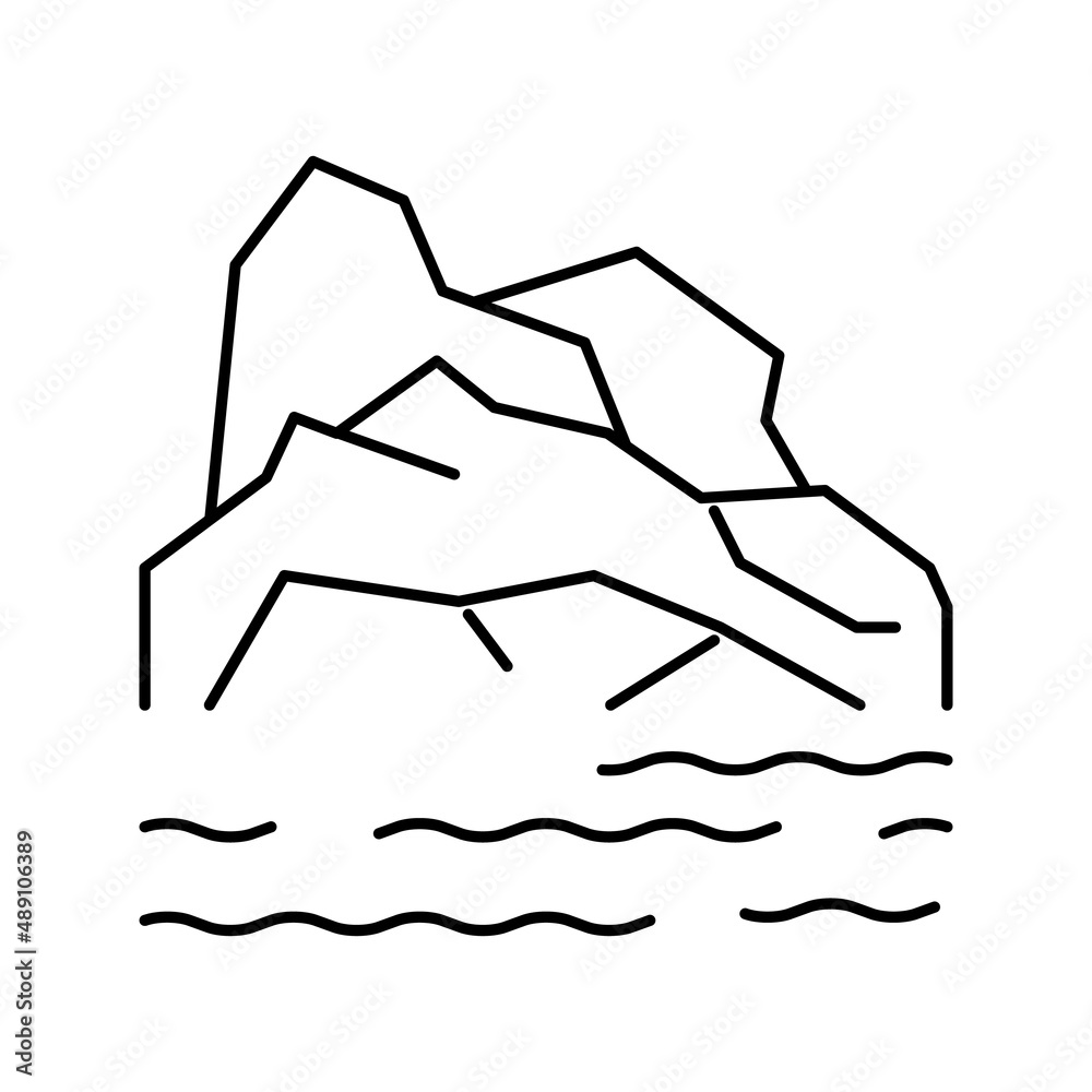 arctic land line icon vector illustration arctic land line icon vector illustration