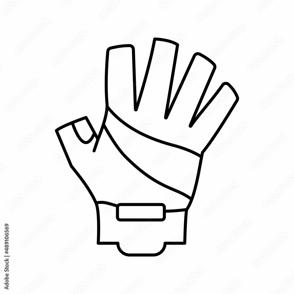 gloves cyclist accessory line icon vector illustration gloves cyclist accessory line icon vector illustration