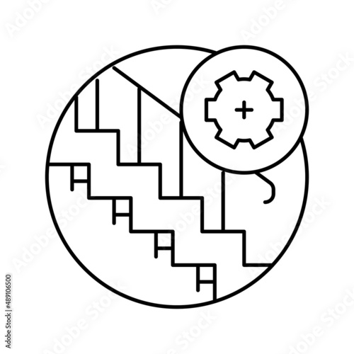 stair installation line icon vector illustration
