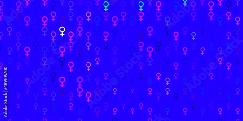 Light Multicolor vector texture with women rights symbols.