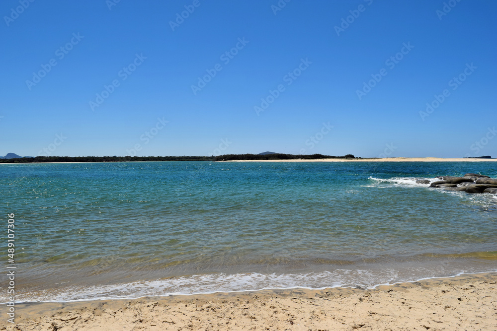 View on the ocean and Maroochydore bay and beach in Sunshine Coast
