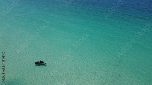 Beautiful blue water and beaches of Miami Beach, Florida.