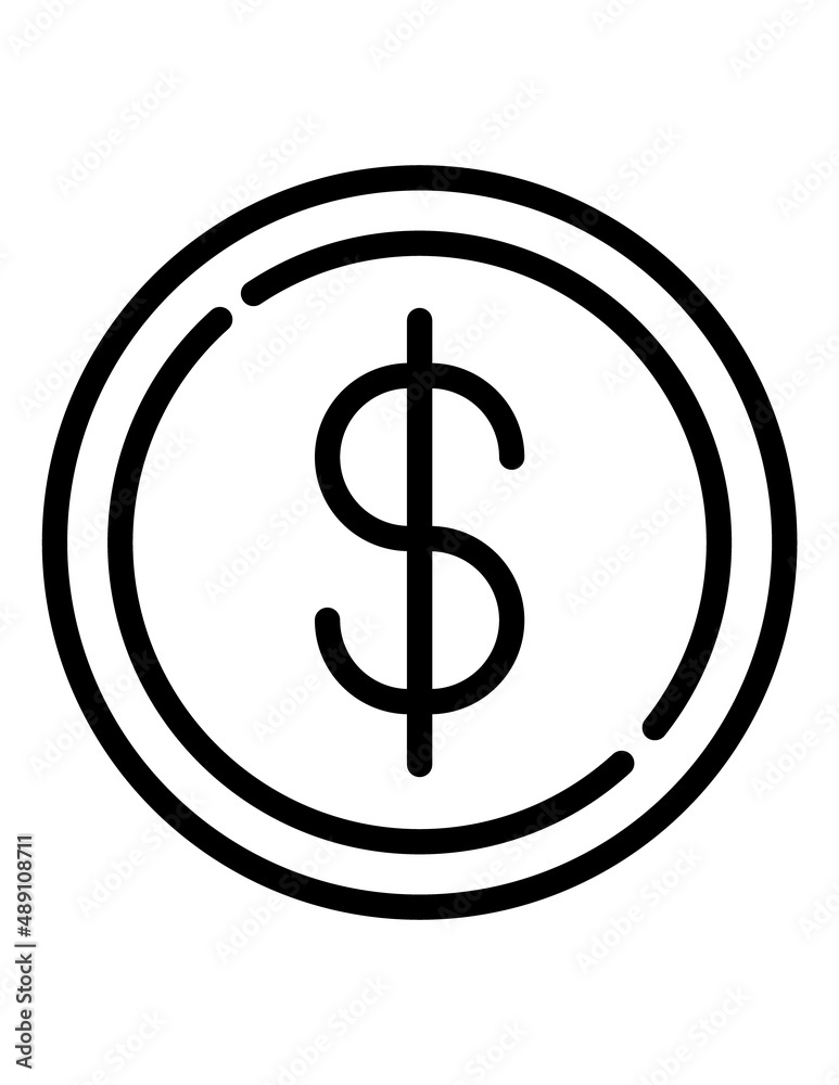 Dollar Coin Flat Icon Isolated On White Background Dollar Coin Flat Icon Isolated On White Background