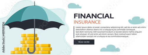Finance Insurance. Investment. Money security. Flat vector illustration
