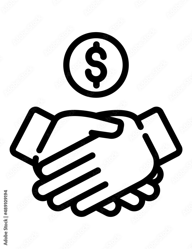 Handshake Business Agreement Deal Flat Icon Isolated On White Background Handshake Business Agreement Deal Flat Icon Isolated On White Background