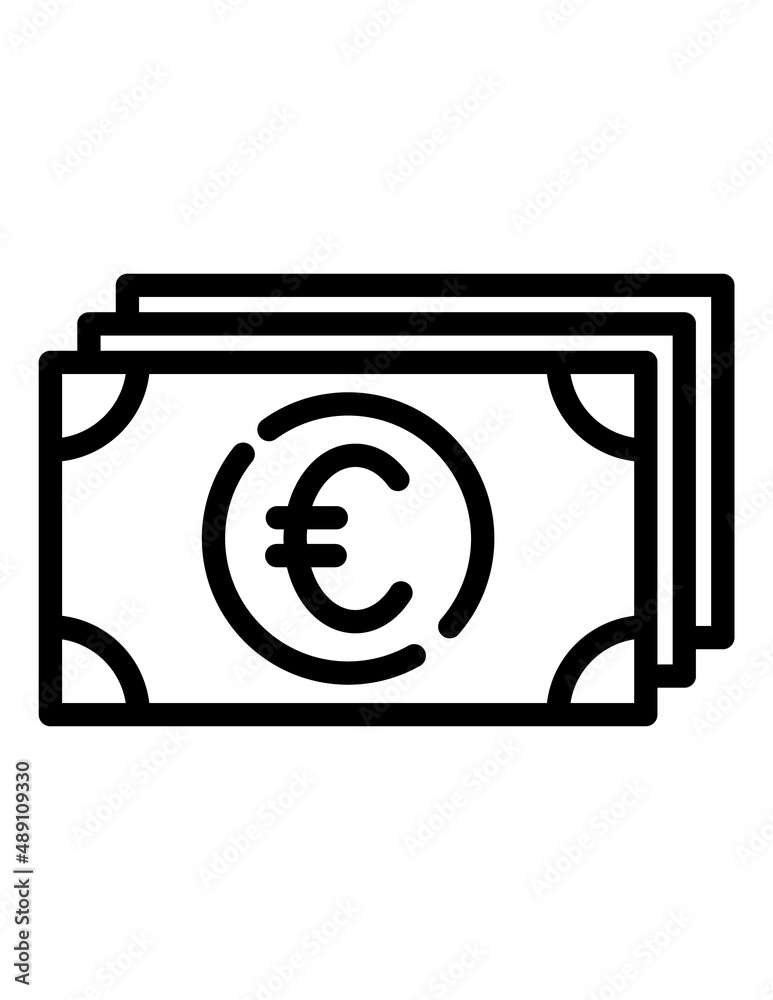 Currency Euro Money Flat Icon Isolated On White Background Currency Euro Money Flat Icon Isolated On White Background