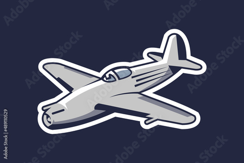 Soviet Union fighter jet icon vector illustration. simple jet engine powered aircraft icon