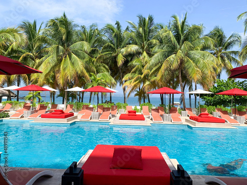 swimming pool in a resort