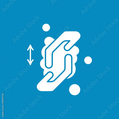  Regulations glyph icon. Rules of correct hand washing.Rub hands together and scrub palms. Hygiena concept. Filled flat sign. Isolated silhouette vector illustration