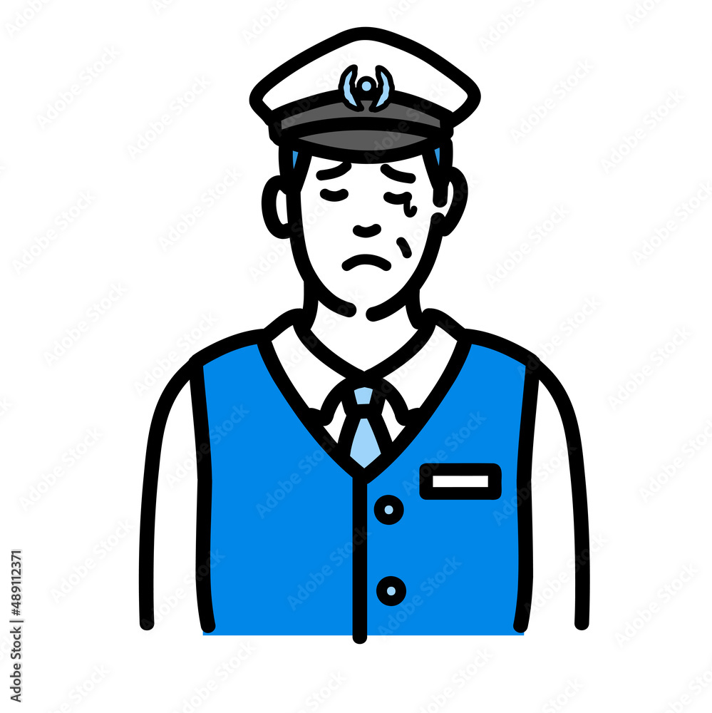 悲しそうに涙を流している運転手の男性
悲しそうに涙を流している運転手の男性