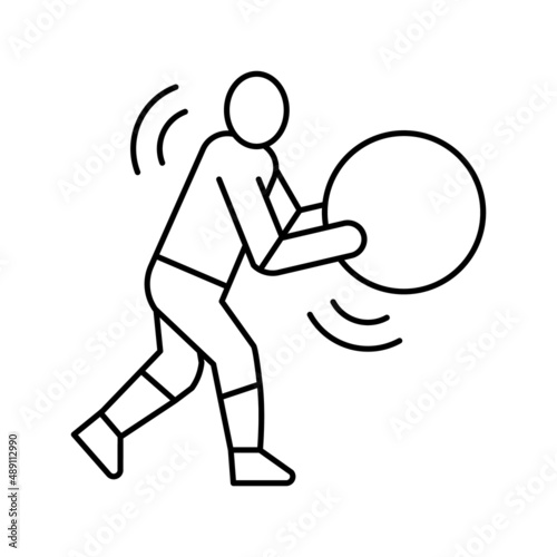exercises for prevention scoliosis line icon vector illustration