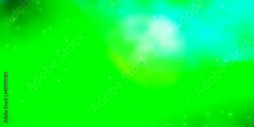 Light Blue, Green vector texture with beautiful stars.