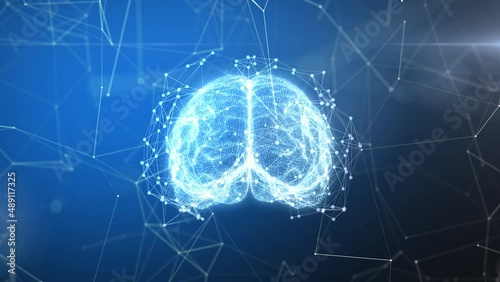 3d Animation the nervous system brain sphere on black background Medical science concept