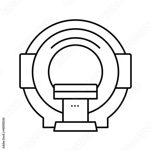 mri radiology equipment line icon vector illustration
