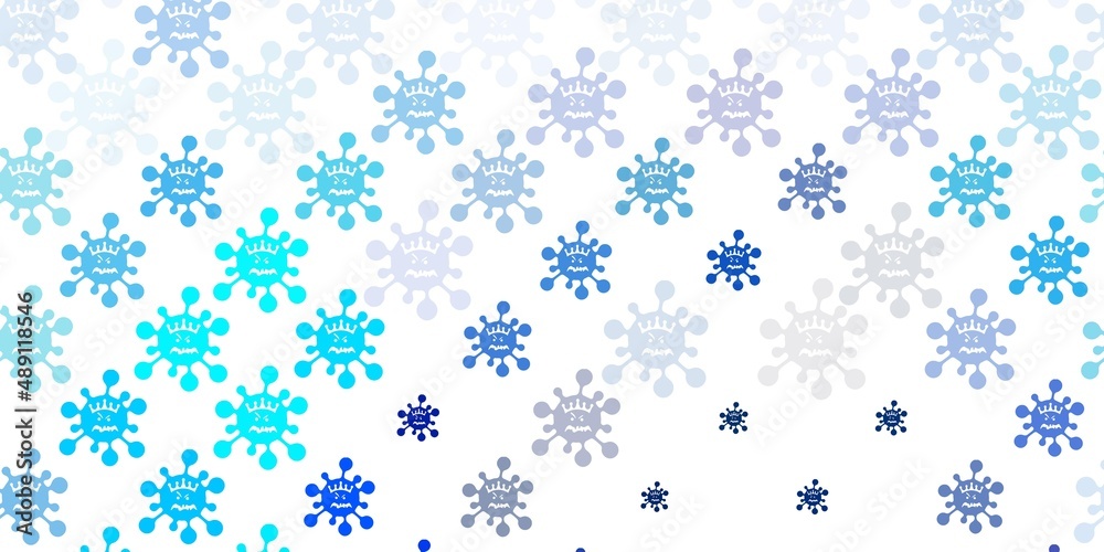 Light BLUE vector template with flu signs. Light BLUE vector template with flu signs.