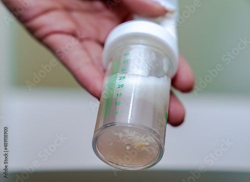 Sample of bronchial lavage after bronchoscopy of a patient photo