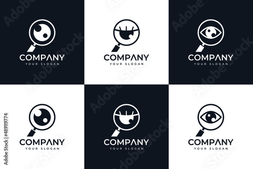 set of magnifying glass logo creative design